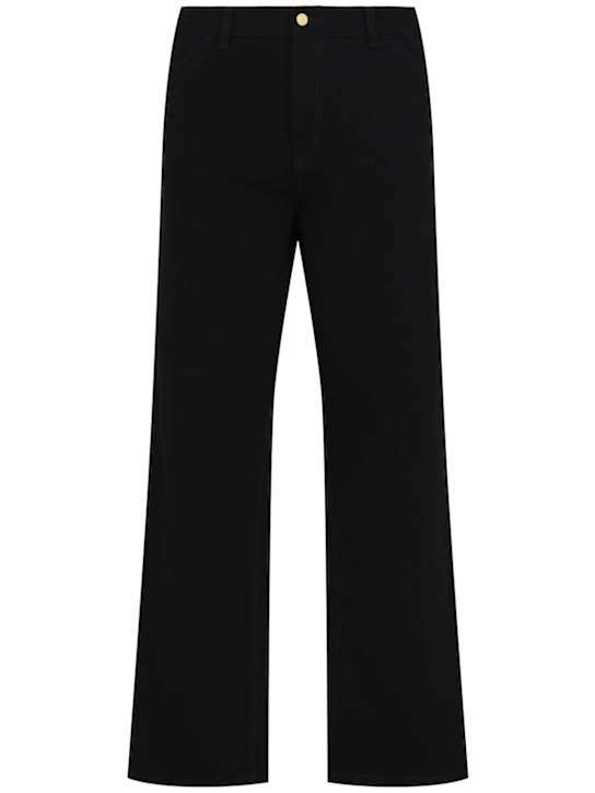 Carhartt WIP: 'Dearborn' single knee canvas pants - Black, Rinsed - men_0 | Luisa Via Roma