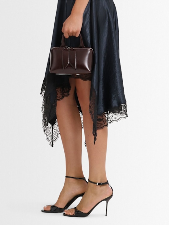 Paris Texas: 90mm Lidia patent ankle strap sandals - Black - women_1 | Luisa Via Roma