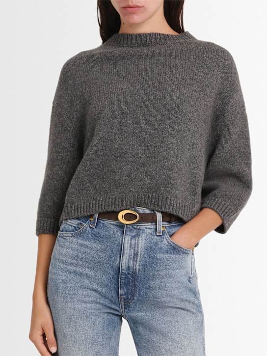 Khaite: Olivia suede belt - Umber - women_1 | Luisa Via Roma