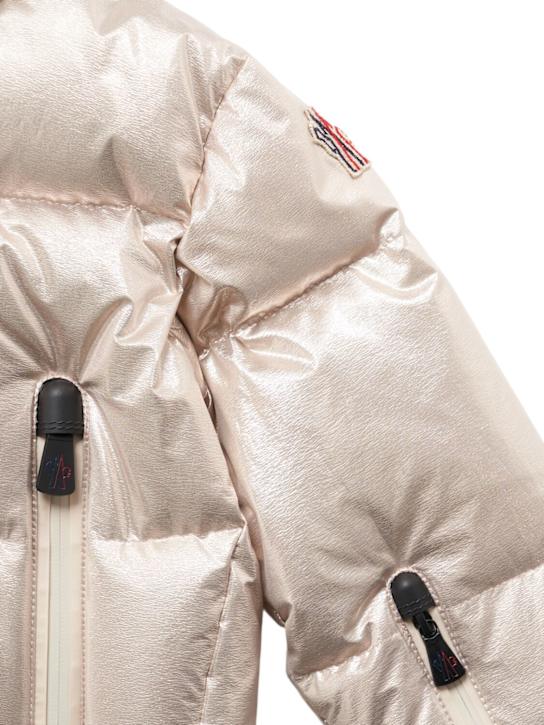 Moncler Grenoble: Violette metallic tech blend down jacket - kids-girls_1 | Luisa Via Roma