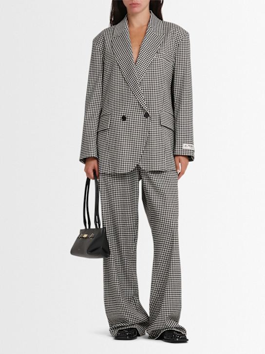 Fiorucci: Wool blend single breasted blazer - Black/White - women_1 | Luisa Via Roma