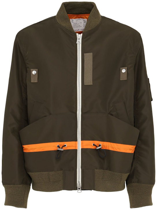 Sacai: Nylon twill jacket - D/Khaki - men_0 | Luisa Via Roma