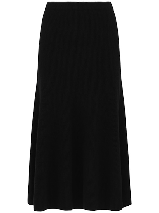 Fabiana Filippi: Flared wool blend maxi skirt - Black - women_0 | Luisa Via Roma