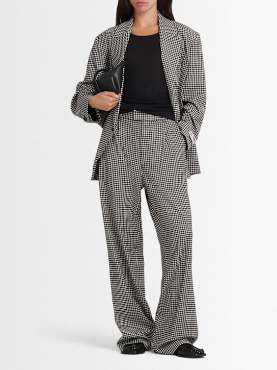 Fiorucci: Wool blend flared pants - Black/White - women_1 | Luisa Via Roma