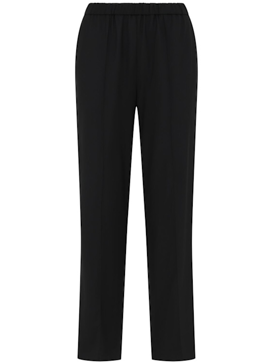 Fabiana Filippi: Wool blend straight pants - Black - women_0 | Luisa Via Roma