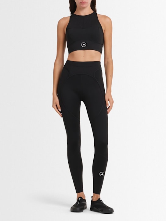 adidas By Stella McCartney: Training crop bra top - ブラック - women_1 | Luisa Via Roma