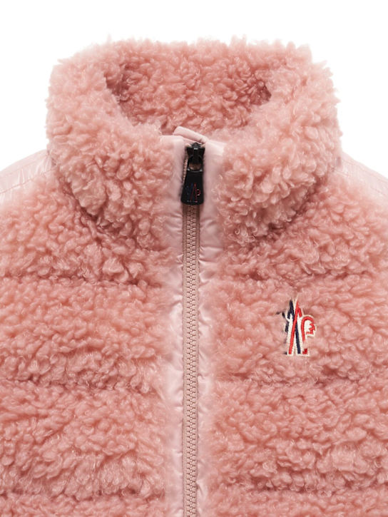 Moncler Grenoble: Logo tech teddy down vest - kids-girls_1 | Luisa Via Roma
