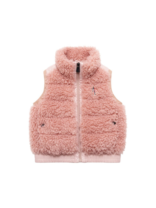 Moncler Grenoble: Logo tech teddy down vest - kids-girls_0 | Luisa Via Roma