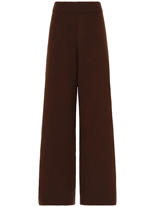 Fabiana Filippi: Wide leg wool blend pants - ブラウン - women_0 | Luisa Via Roma