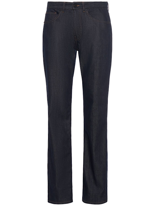 Moncler: Comfort cotton blend denim jeans - Rhodonite - men_0 | Luisa Via Roma