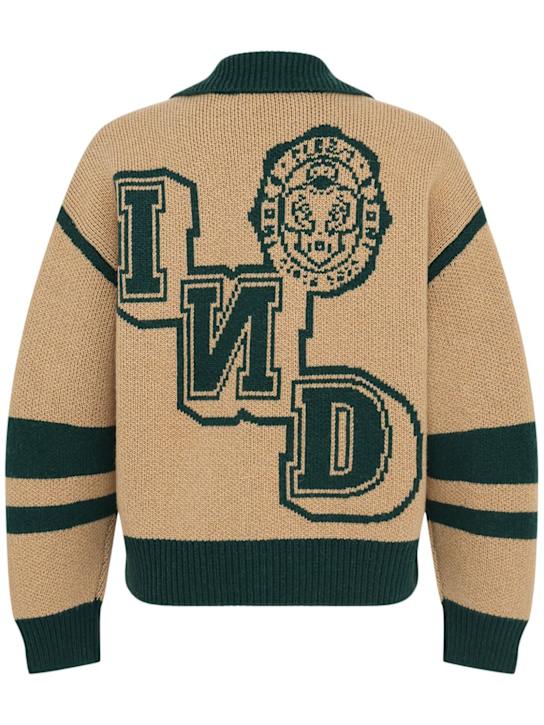 INDEE: Wool blend knit cardigan - グリーン - kids-girls_1 | Luisa Via Roma