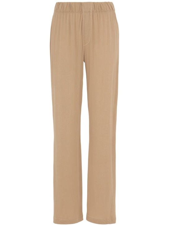 Éterne: Cotton blend lounge pants - Taupe - women_0 | Luisa Via Roma