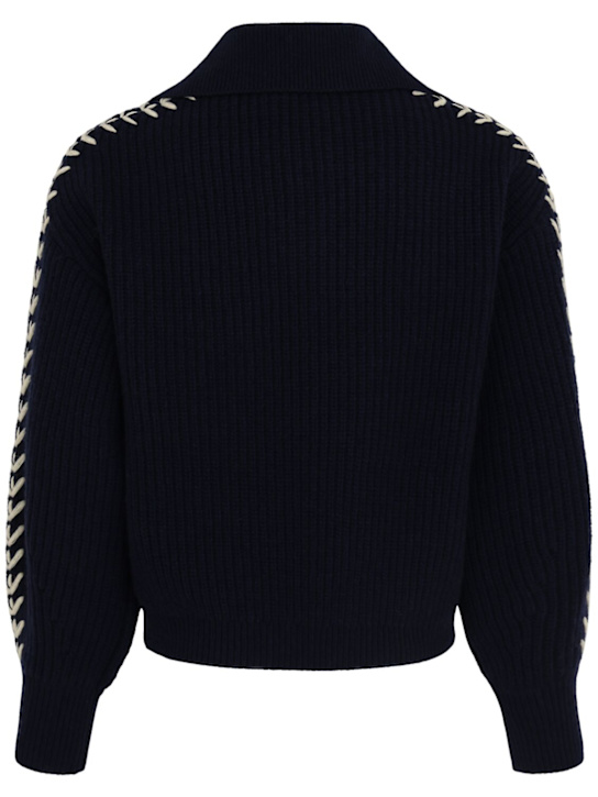 INDEE: Wool blend sweater - ネイビー - kids-girls_1 | Luisa Via Roma