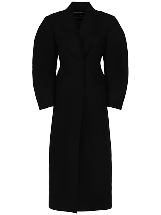 Fabiana Filippi: Wool blend Prince of Wales long coat - Black - women_0 | Luisa Via Roma