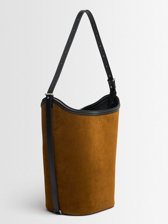 Proenza Schouler: Beuteltasche aus Wildleder „Brant“ - Fern - women_1 | Luisa Via Roma