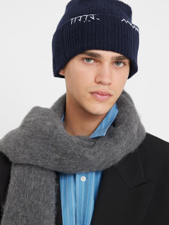 Marni: Beaniemütze aus Wolle und Kaschmir - Ultramarine - men_1 | Luisa Via Roma