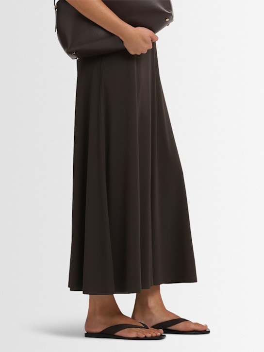 A.EMERY: 10mm Kinto leather flip flops - Liquorice Suede - women_1 | Luisa Via Roma