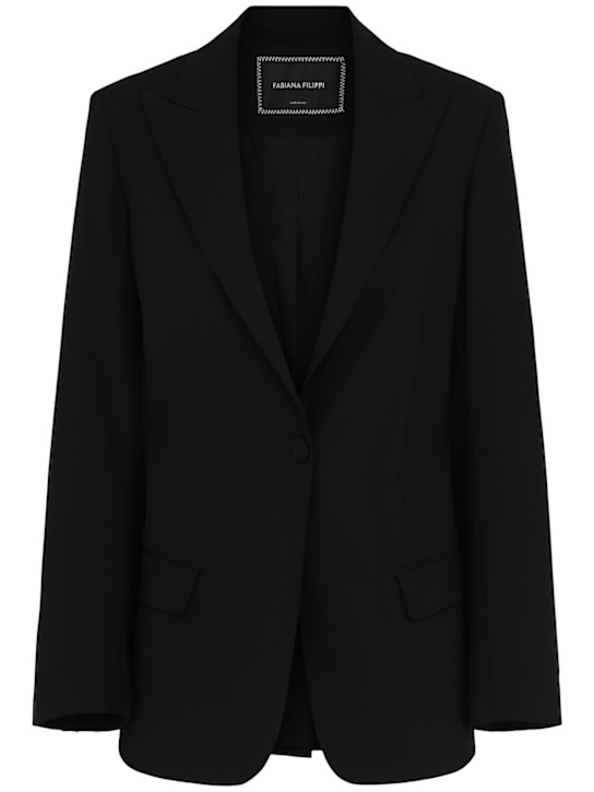 Fabiana Filippi: Wool blend blazer - Black - women_0 | Luisa Via Roma