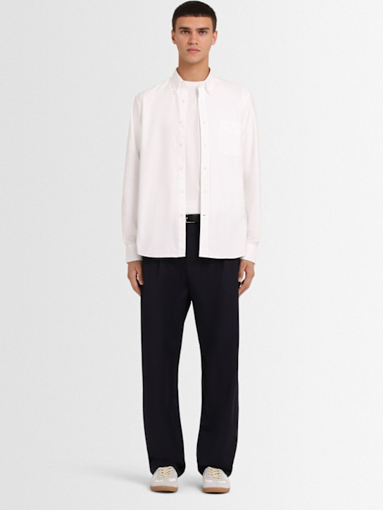 The Core: Hose aus Wolltwill mit Plissees - Blau - men_1 | Luisa Via Roma