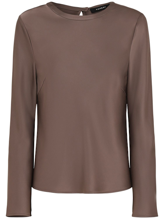 A.EMERY: Arden long sleeve top - Brown - women_0 | Luisa Via Roma