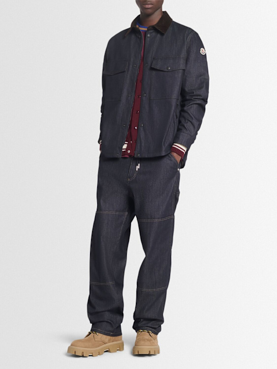 Moncler: Comfort cotton blend denim shirt jacket - men_1 | Luisa Via Roma
