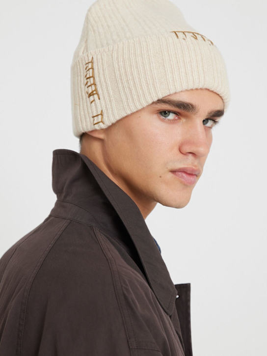 Marni: Ribbed wool & cashmere beanie - men_1 | Luisa Via Roma