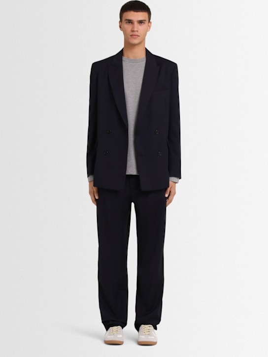 The Core: プリーツ入りウールツイルパンツ - ブルー - men_1 | Luisa Via Roma