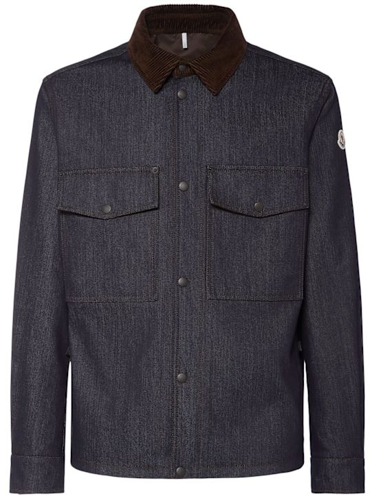 Moncler: Comfort cotton blend denim shirt jacket - men_0 | Luisa Via Roma