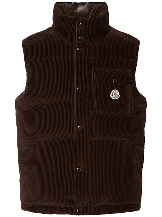 Moncler: Agen cotton down vest - Raisin - men_0 | Luisa Via Roma