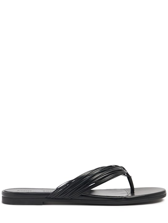 Proenza Schouler: 10mm Cable leather thong sandals - Black - women_0 | Luisa Via Roma