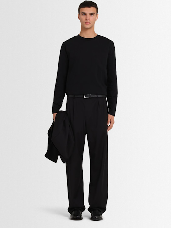 The Core: Pleated wool twill pants - Black - men_1 | Luisa Via Roma