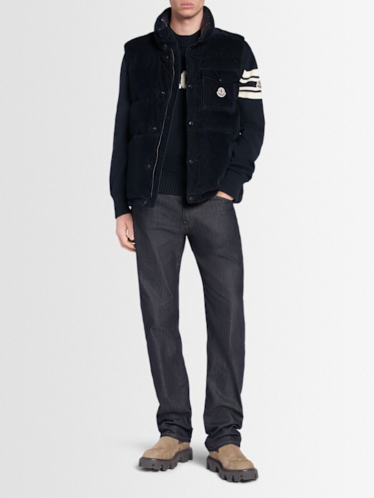 Moncler: Agen cotton down vest - ナイトスカイ - men_1 | Luisa Via Roma