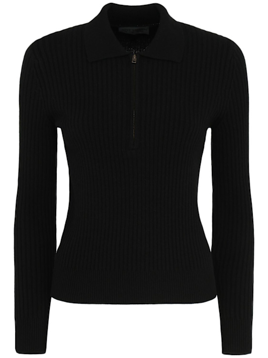 Nili Lotan: Braxton cotton blend sweater - Black - women_0 | Luisa Via Roma