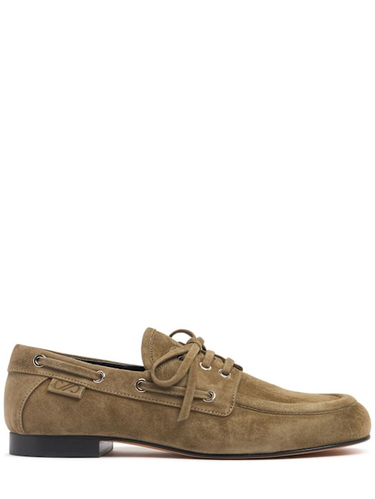 Proenza Schouler: 15mm Deck suede boat shoes - women_0 | Luisa Via Roma