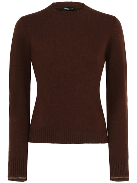 Fabiana Filippi: 羊毛混纺圆领毛衣 - women_0 | Luisa Via Roma