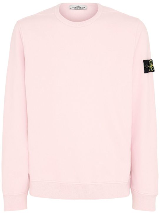 Stone Island: Brushed cotton sweatshirt - ピンク - men_0 | Luisa Via Roma