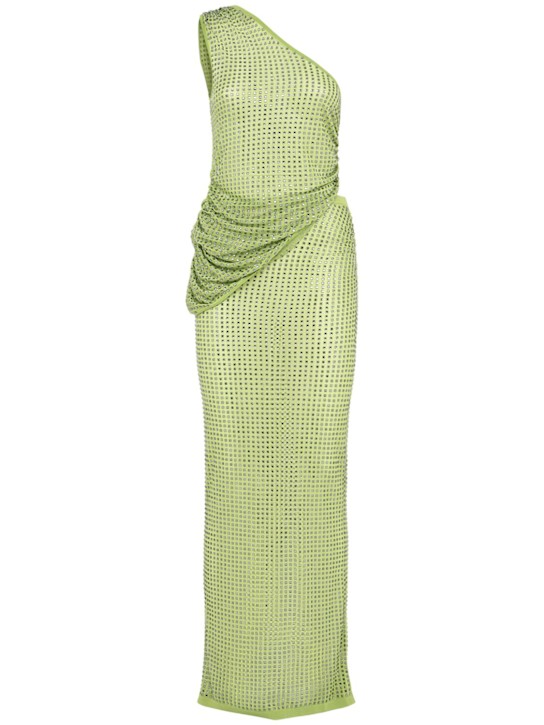 Christopher Esber: Cirrus cutaway one-shoulder dress - Green - women_0 | Luisa Via Roma