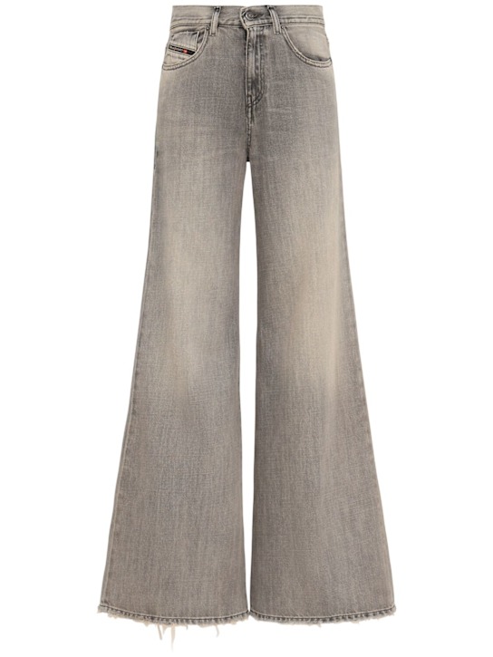 Diesel: 1978 d-akemi mid rise wide jeans - Grey - women_0 | Luisa Via Roma