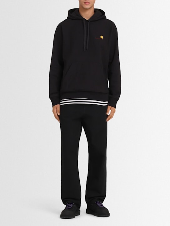 Carhartt WIP: American Script sweatshirt hoodie - Black - men_1 | Luisa Via Roma