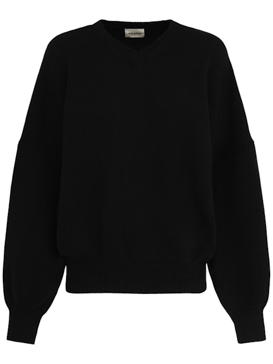 Khaite: Wolfe cashmere knit sweater - Black - women_0 | Luisa Via Roma