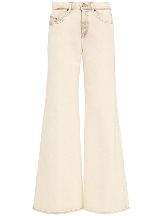 Diesel: 1978 d-akemi mid rise wide jeans - White - women_0 | Luisa Via Roma