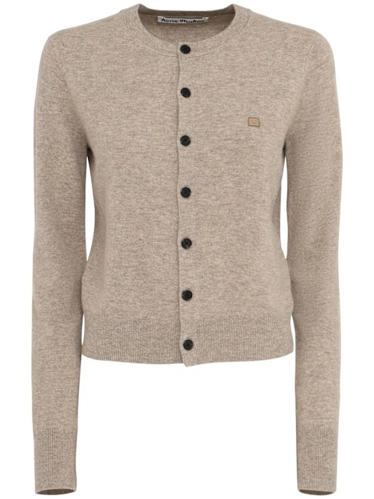 Acne Studios: Wool knit cardigan - Grey - women_0 | Luisa Via Roma