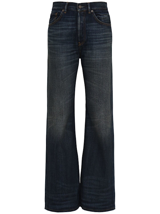 Acne Studios: 5-pocket flared denim jeans - Blue - women_0 | Luisa Via Roma