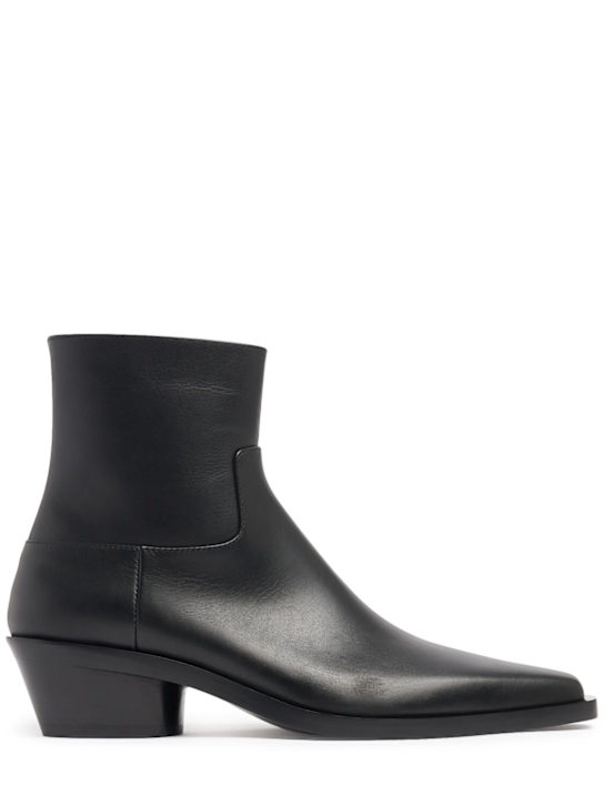 Proenza Schouler: 40mm Bronco leather booties - Black - women_0 | Luisa Via Roma
