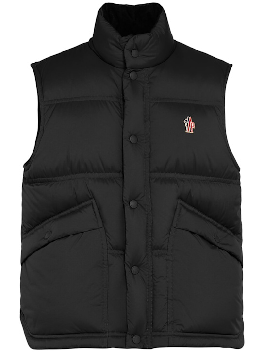 Moncler Grenoble: Aul nylon down vest - ブラック - men_0 | Luisa Via Roma
