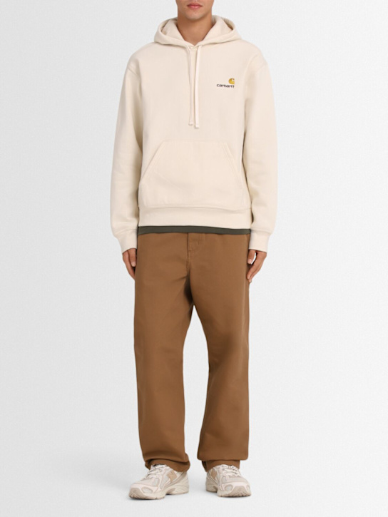 Carhartt WIP: American Script sweatshirt hoodie - Natural - men_1 | Luisa Via Roma