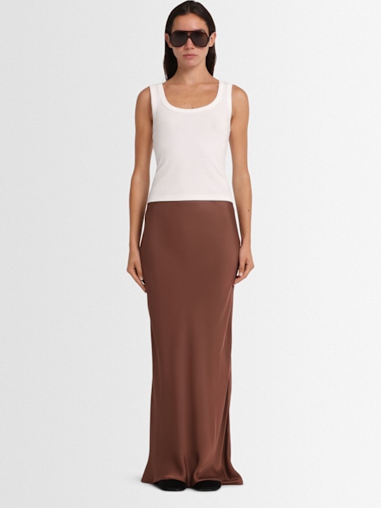 Annagreta: Maia viscose satin maxi skirt - ブロンズ - women_1 | Luisa Via Roma