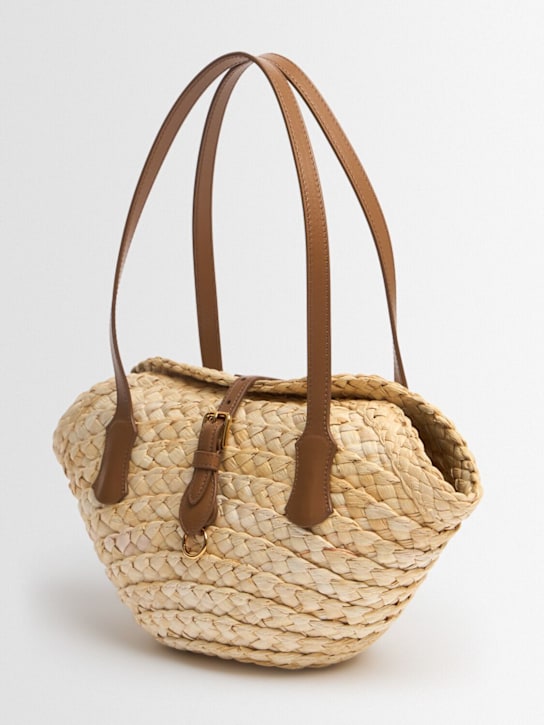 Dolce&Gabbana: Straw shoulder bag - Natural/Caramel - women_1 | Luisa Via Roma