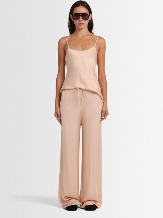 Annagreta: Iris viscose satin pants - ヌード - women_1 | Luisa Via Roma