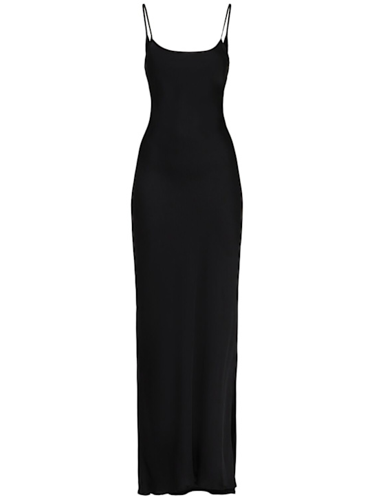 Annagreta: Agata floor-length satin slip dress - ブラック - women_0 | Luisa Via Roma